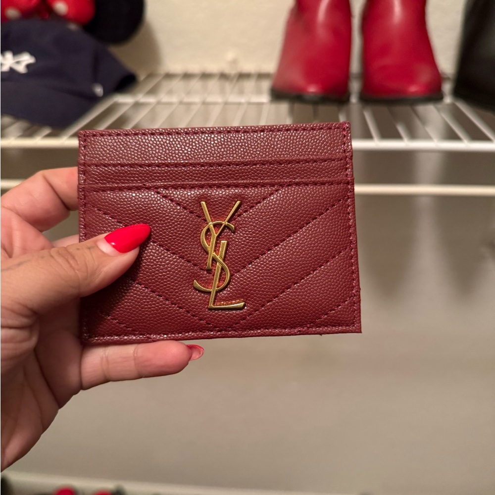 Yves Saint Laurent Burgundy Card Holder